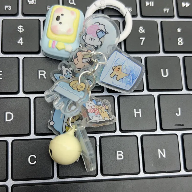 【小滴流葡萄串】亚克力片片幽灵玉桂帕恰KT小滴流葡萄串钥匙扣挂件