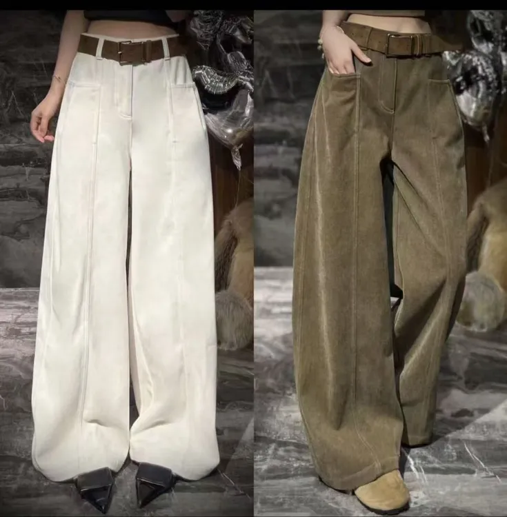 2025秋冬新款时尚高腰显瘦直筒裤女百搭休闲阔腿长裤子