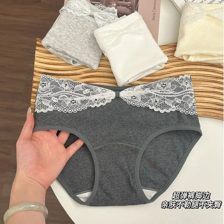 "在逃公主"蕾丝内裤女生纯棉抑菌裆2025新款纯欲少女甜美三角裤头