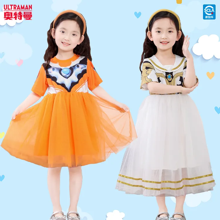 奥特曼夏季女童连衣裙格丽乔网纱连衣裙儿童生日礼物女宝公主裙