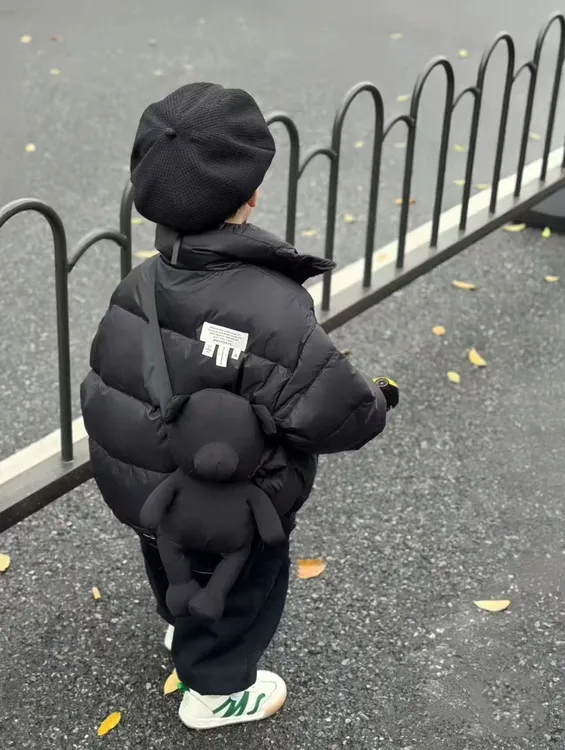 【现货】韩版儿童立领面包儿童棉服加厚保暖童装棉衣纯色棉袄无抽绳