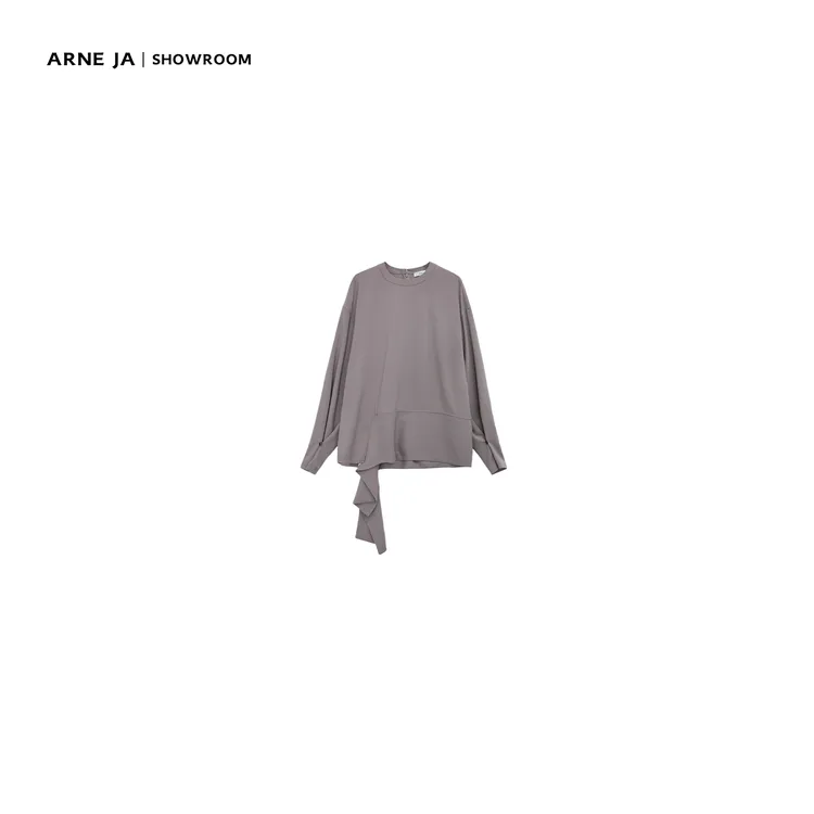 ARNE JA｜“非常规基础”摩登不规则拼接醋酸长袖上衣D3S1054S