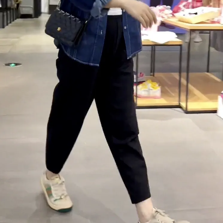 哈伦裤子女2025新款时尚休闲黑色显瘦高腰宽松百搭萝卜裤
