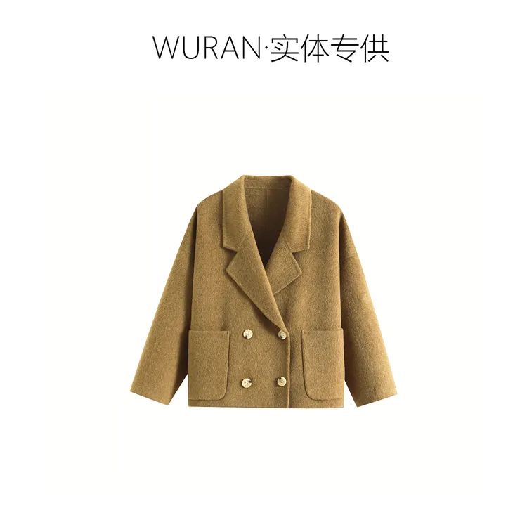 【绵羊毛+山羊绒】显瘦毛呢外套美拉德通勤外套直下摆显高西装领新