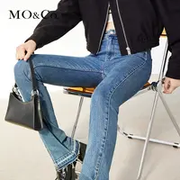 【贤哥专享】MOCO做旧侧开叉港风牛仔裤MBB3JENT06
