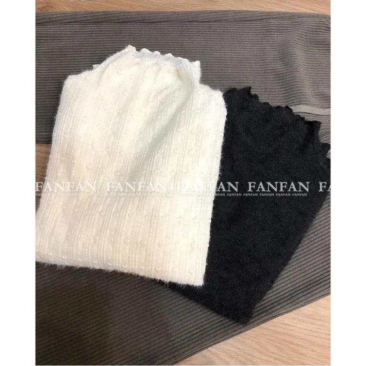 【爱心蕾丝】柔软内搭！加绒毛衣伴侣女打底蕾丝绒感上衣