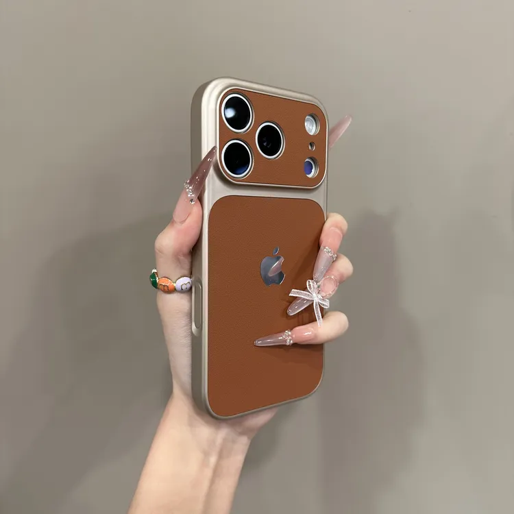 大视窗素皮适用苹果17promax手机壳新款iPhone15Pro全包14防摔13