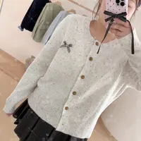 【上新 菜菜家】2025秋冬新款别致双纱线毛衣开衫大码女装CCC11642