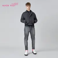MARKFAST设计师品牌纯色羽绒服合体工装简约外套M1BIM96130