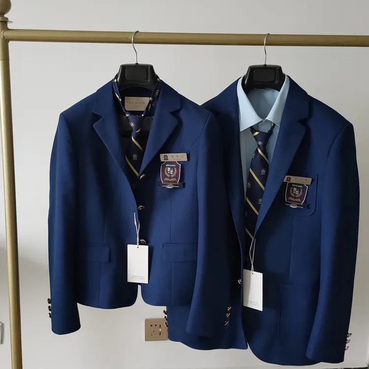 清潭国际高中同款校服 西服套装外套老钱风学院风