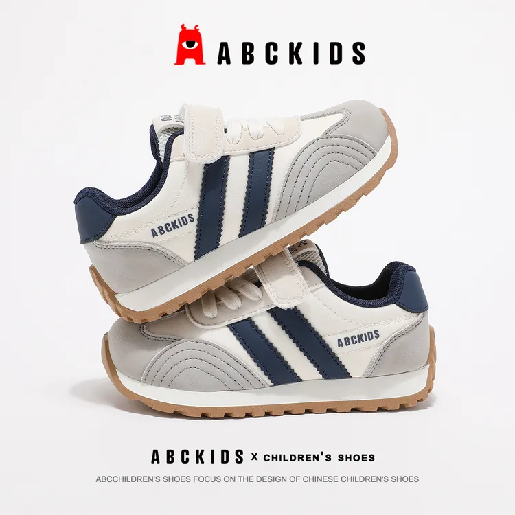 ABCkids女童6-12岁秋季透气小白鞋休闲跑鞋透气软底宝宝上学鞋子