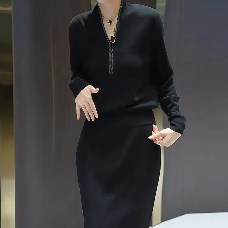 M806长袖针织衫上衣女2025秋季新款洋气舒适百搭显瘦上衣