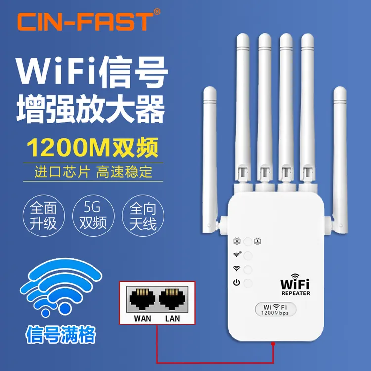 CIN-FAST千兆穿墙家用网络信号放大器无线扩展中继器增强wifi信号