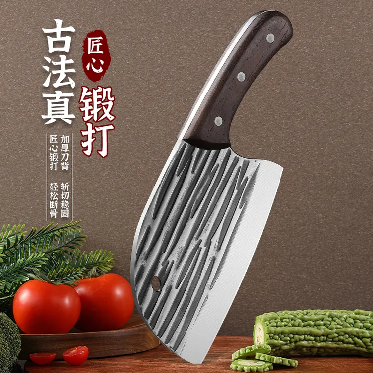 【工厂直销】锻打斩切菜刀砍切两用刀切片砍骨厨房刀具家用刀手工