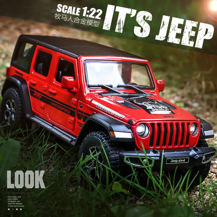 1:22JEEP牧马人吉普车合金模型仿真汽车遥控车警车玩具车模儿童