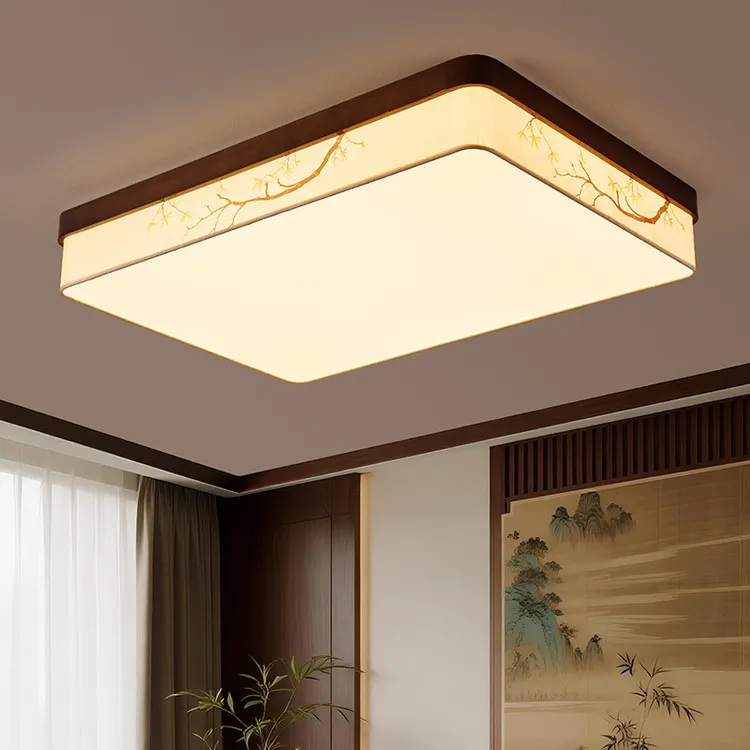 宋代美学客厅吸顶灯胡桃木色大气灯具全屋2025新款禅意书房卧室灯