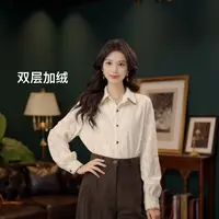 琦琦【冬宜雪】港风复古纯色长袖百搭打底上衣YR3882114