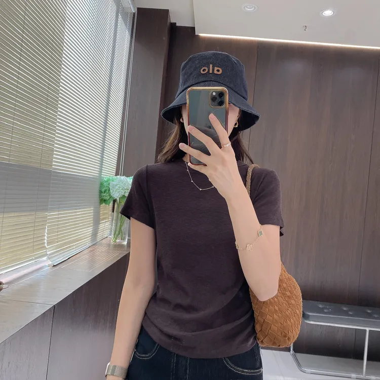 IMFLY金小金自制女装 莫代尔T恤DYW9617纯色秋装衣服打底短袖上衣