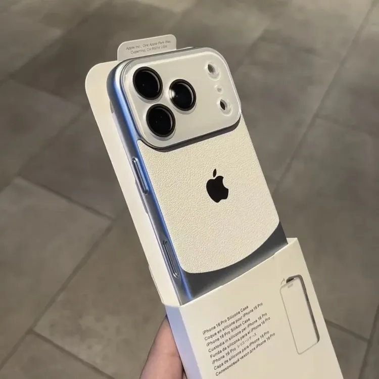 ins拼色素皮纹适用苹果17ProMax手机壳16ProMax水晶镜头膜14防摔