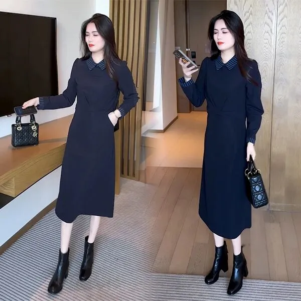 秋季长袖连衣裙女装2025新款高端大气上档次减龄洋气显瘦气质裙子