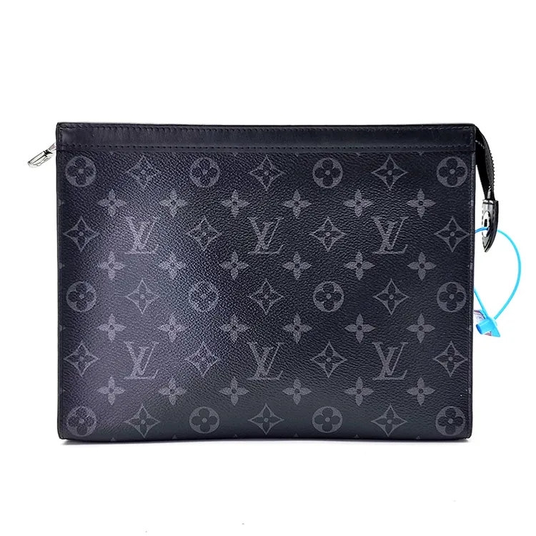 95新 LouisVuitton/路易威登 男士黑色老花洗漱包时尚拉链手拿包