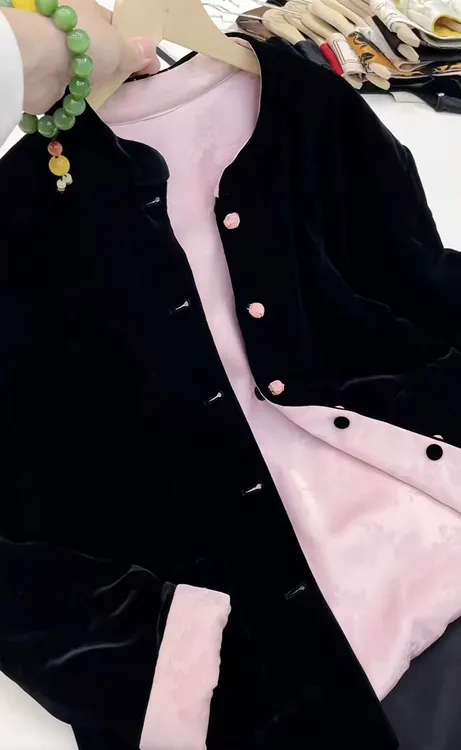 【加棉】--2025新品棉服中式气质上衣女时尚休闲轻奢设计师高定外套