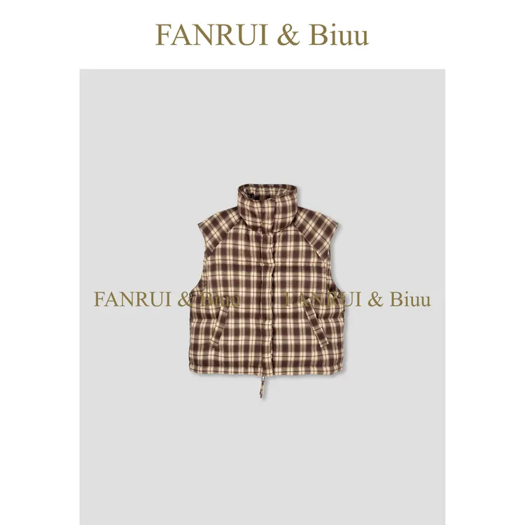 FANRUI/泛芮「贝贝biuu」秋冬新款简约百搭复古慵懒羽绒马甲B18548