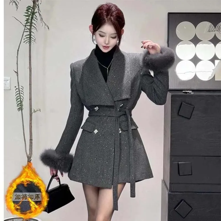 【加棉加厚】【有里布】毛呢外套2025新款女装显瘦小个子QY0101