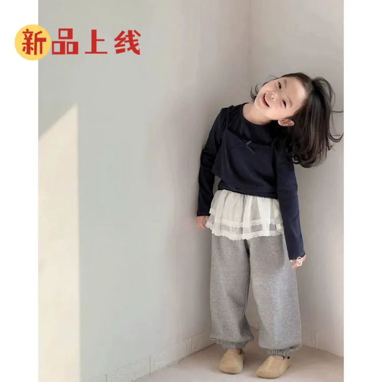 巴拉巴拉云朵【断码】2025春季新款女童真两件韩版百搭网纱裙屁帘卫