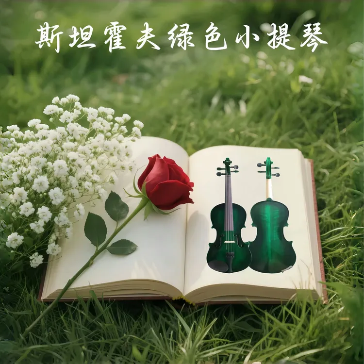 斯坦霍夫绿色专业级小提琴纯手工云杉枫木精制演奏家舞台专用彩色