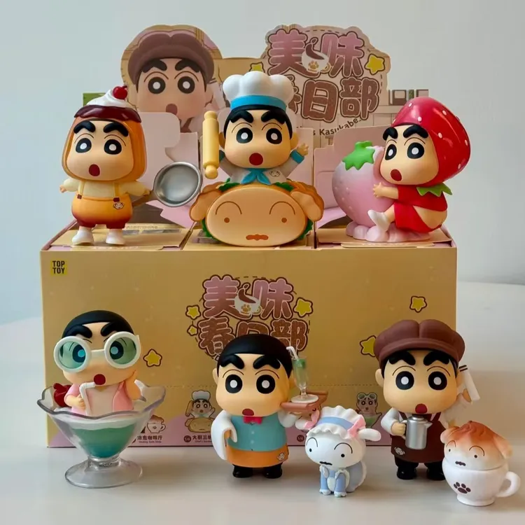 正品TOPTOY蜡笔小新美味春日部盲盒手办桌面玩偶可爱女生日礼物