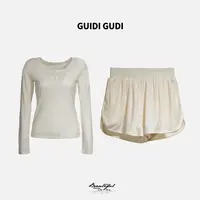 GUIDI GUDI【煽情】莱赛尔T恤短裤套装/黄加蓝