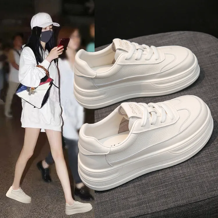 4.5cm小白鞋女2025新款秋季厚底百搭学生爆款板鞋不累脚女士鞋子