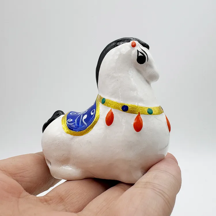 唐马国潮摆件浚县传统手工艺品非遗泥咕咕马年生肖装饰品可吹响