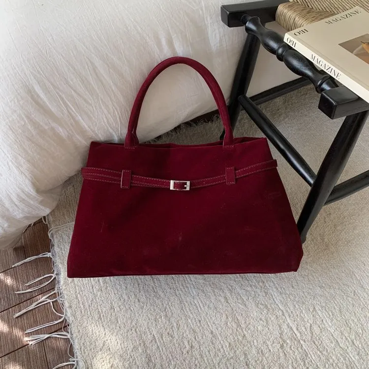 轻奢高级感大容量红色新娘结婚百搭手提单肩托特包气质