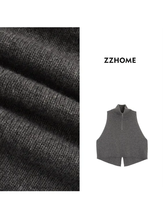 ZOZO HOME ｜反对称时髦暖雾精织拉链马甲q172001p