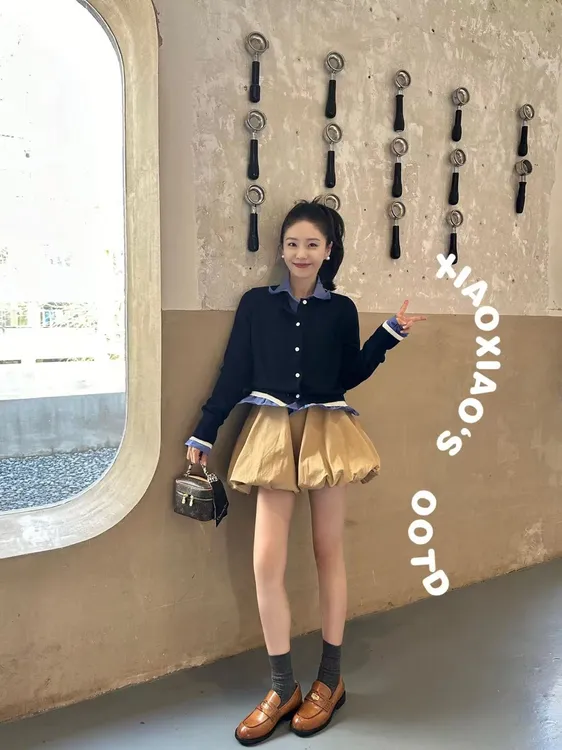 2025新款春季穿搭一整套气质针织开衫上衣百搭韩系花苞裤裙套装