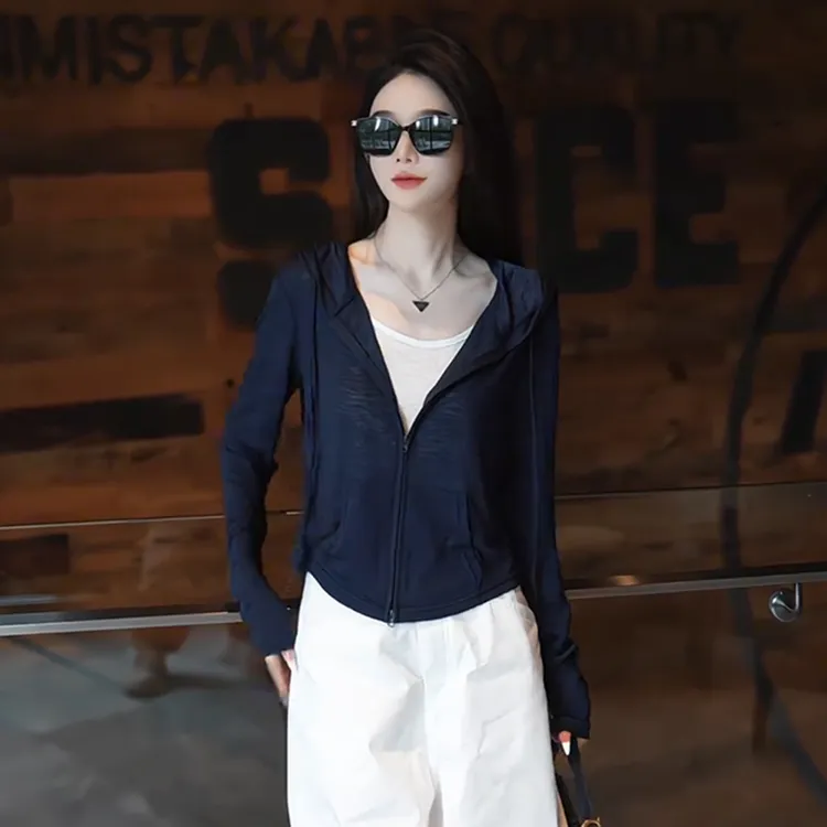 设计感小众防紫外线防晒衣女夏季薄款小个子宽松开衫连帽外套上衣
