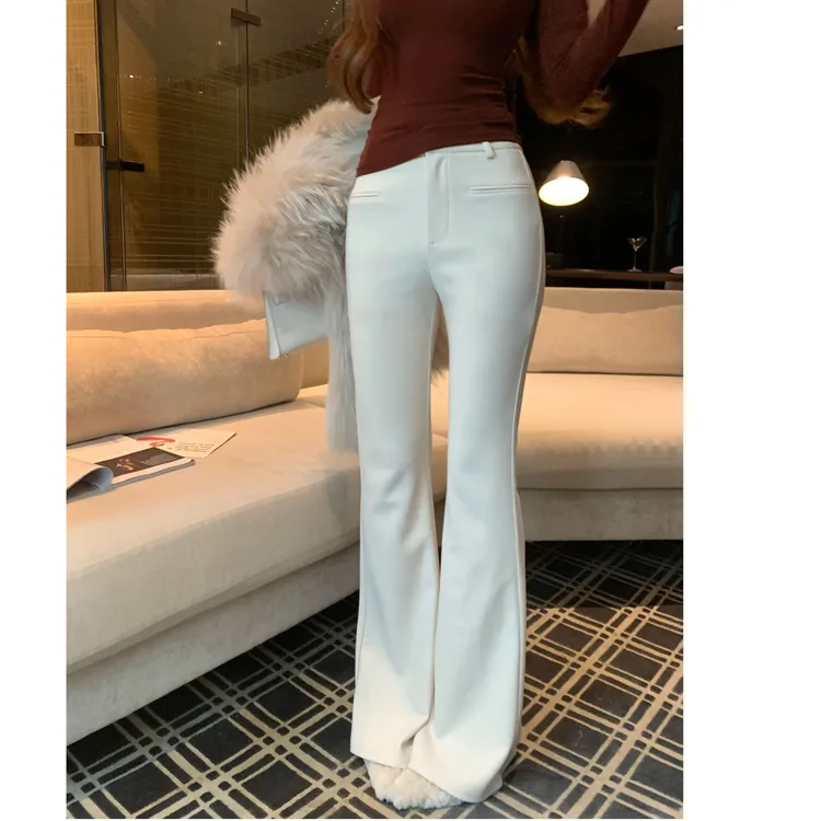 SZA【腿精2.0】秋冬新款慵懒感阔腿微喇百搭显瘦休闲西裤A-2371