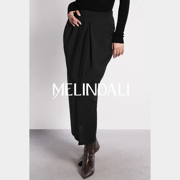 Melinda Li【美神花苞】梦颖私服法式优雅精仿羊毛前开叉花苞半身裙