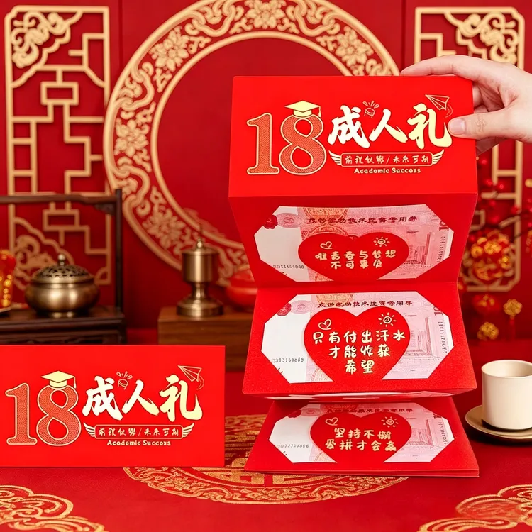 18岁成人礼红包创意折叠十八成年礼女孩生日礼物男生仪式感红包袋商品图