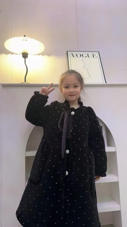 （童装09款）女睡袍波点秋冬长袖长款时尚厚款冬季