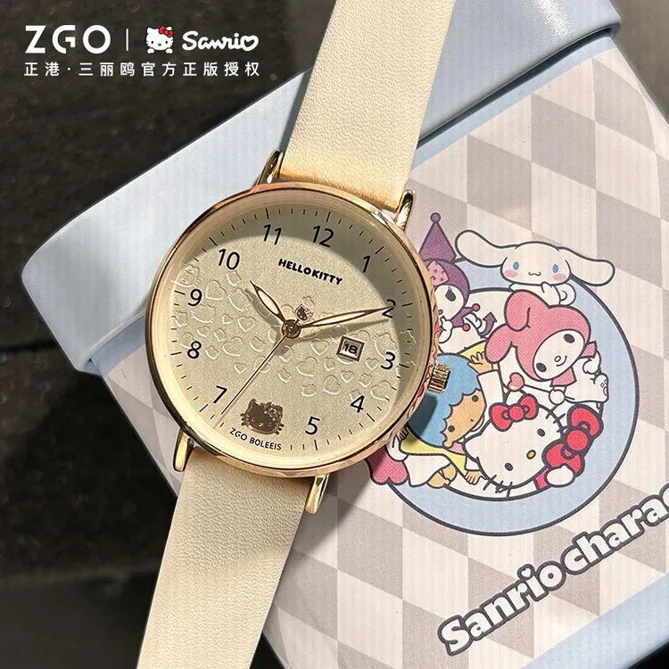 正港ZGOx三丽鸥hellokitty手表初高中学生女生防水考试专用石英表