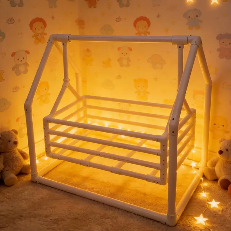 PVC水管DIY自制创意摇摇床带娃宝宝省力解放双手多功能哄娃神器