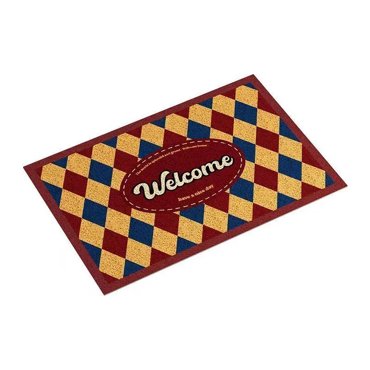 美式复古入户门口丝圈地垫玄关客厅进门防滑除尘入户地垫室外耐脏