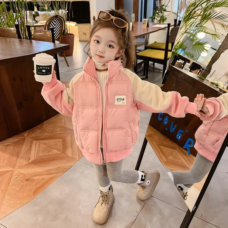 女童冬季外套洋气加厚保暖小女孩棉衣秋冬款儿童上衣女宝宝棉袄