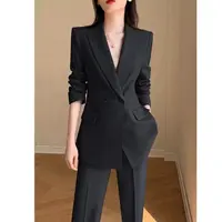 【6569套装-YR】高级感职业西装套装秋冬季御姐西服外套双排扣正装