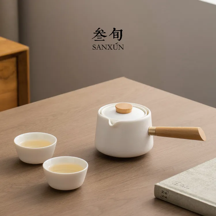 创意转转泡旋转自动泡茶壶功夫茶具套装旅行家用陶瓷懒人创意陶瓷