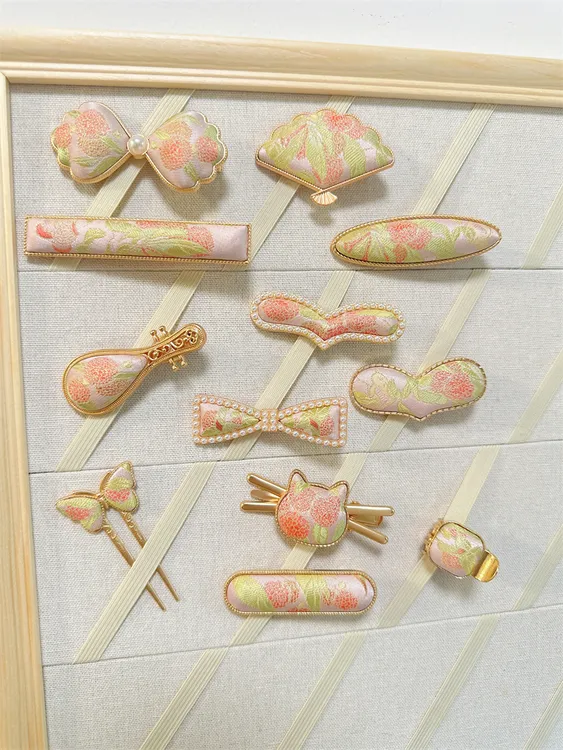 纯手工新中式宋锦发夹高级感国风高端弹簧复古夹子头饰发饰