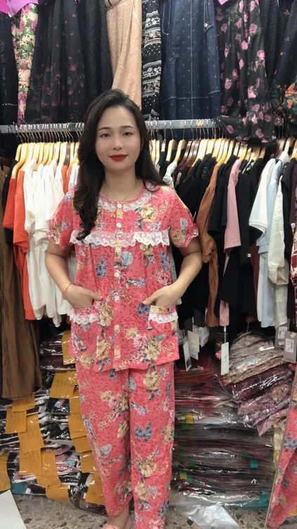 品牌家居服短袖长裤花花睡衣套装